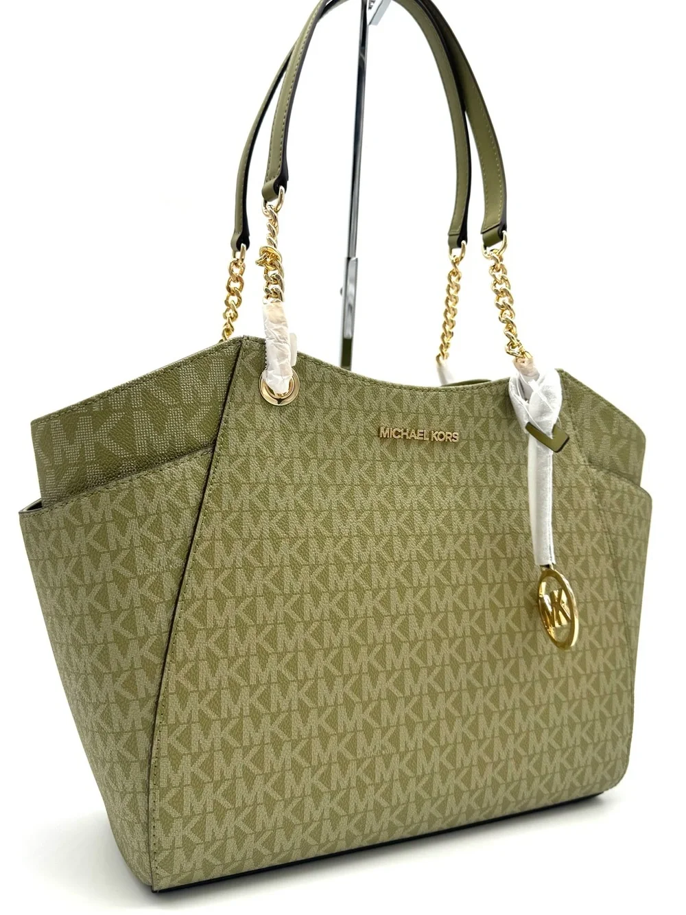 Michael Kors Jet Set Large Signature Logo Shoulder Bag-Oregano